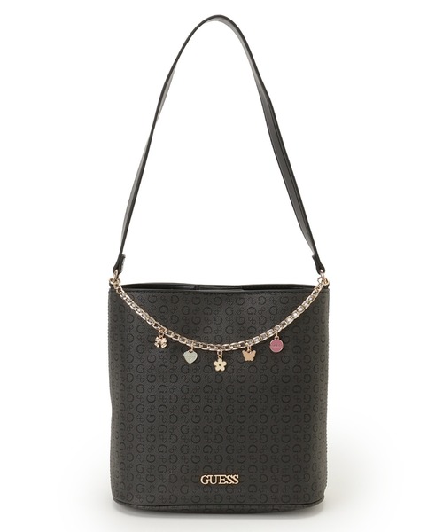 Guess(ゲス)の「TASHA Bucket ショルダーバッグ バケットバッグ(ショルダーバッグ・レディース・ホワイト/ダークグレー・ONE SIZE)」の2枚目の写真