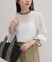 fredy emue | 【大人気シリーズの最新作】バック釦配色ギャザーブラウス(シャツ/ブラウス)