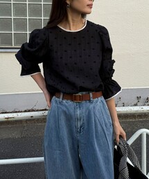 fredy emue（フレディエミュ）の「【大人気シリーズの最新作】バック釦配色ギャザーブラウス（シャツ/ブラウス）」