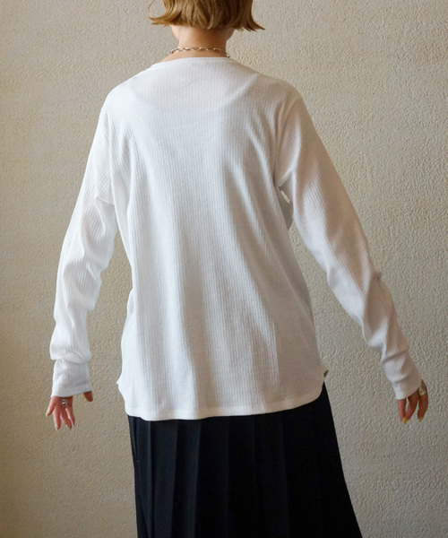 JOURNAL STANDARD LUXE（ジャーナルスタンダード　ラックス）の「ランダムテレコ プルオーバー（Tシャツ/カットソー・レディース・ホワイト/ブラック・FREE）」の5枚目の写真