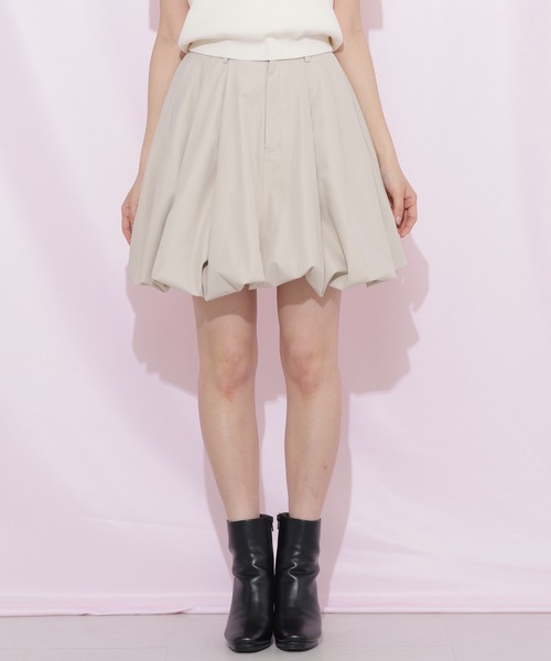 JILL by JILL STUART（ジルバイジルスチュアート）の「インパン付きバルーンミニスカート（スカート・レディース・ベージュ/ホワイト・FREE）」の5枚目の写真