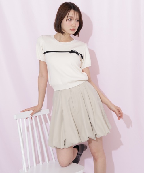 JILL by JILL STUART（ジルバイジルスチュアート）の「インパン付きバルーンミニスカート（スカート・レディース・ベージュ/ホワイト・FREE）」の19枚目の写真