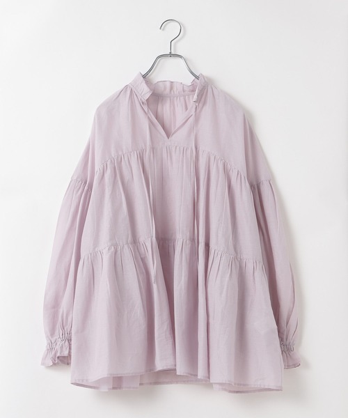 LEPSIM(レプシィム)の「【産前・産後対応】マタニティ/ティアードブラウス 639082(マタニティウェア/グッズ・レディース・ライトピンク/ブラック/アイボリー・FREE)」の3枚目の写真