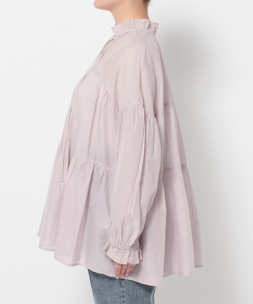 LEPSIM(レプシィム)の「【産前・産後対応】マタニティ/ティアードブラウス 639082(マタニティウェア/グッズ・レディース・ライトピンク/ブラック/アイボリー・FREE)」の6枚目の写真