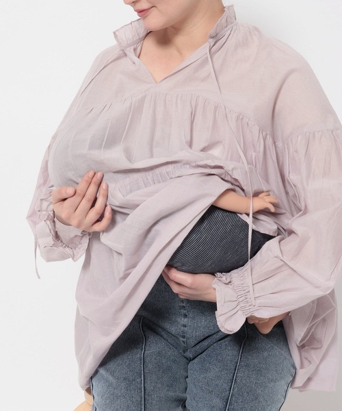 LEPSIM(レプシィム)の「【産前・産後対応】マタニティ/ティアードブラウス 639082(マタニティウェア/グッズ・レディース・ライトピンク/ブラック/アイボリー・FREE)」の13枚目の写真