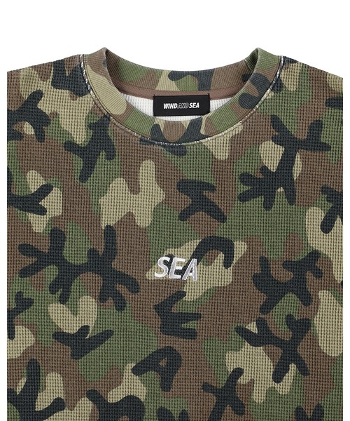 WIND AND SEA（ウィンダンシー）の「HEAVY WAFFLE L/S TEE（Tシャツ/カットソー・メンズ・カモフラージュ/サックスブルー/ブラック/グレー・LARGE/X-LARGE/MEDIUM/SMALL）」の17枚目の写真