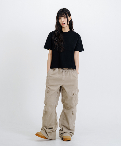 LEMAIN SECOND（リメインセカンド）の「クロップ無地オーバーサイズ半袖Tシャツ[ブラック]（Tシャツ/カットソー・レディース・その他・SMALL/MEDIUM/LARGE/X-LARGE）」の22枚目の写真