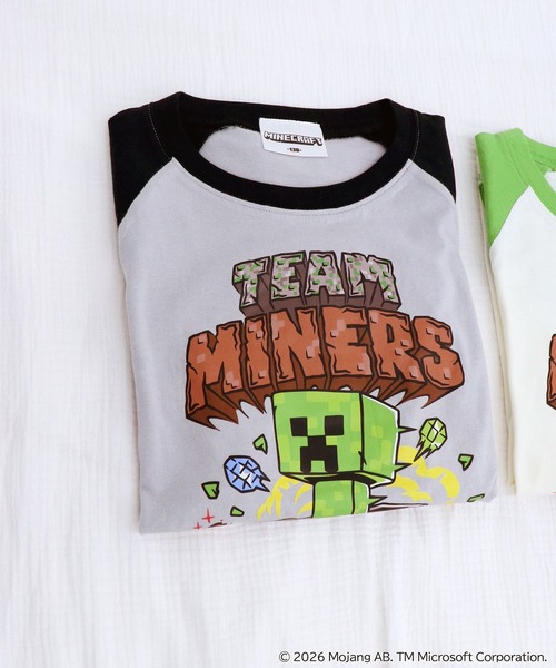 RUGGEDWORKS（ラゲッドワークス）の「《マインクラフト》 キッズ 半袖 ハーフパンツ パジャマ ルームウェア ラグラン（ルームウェア/パジャマ・キッズ・ブラック/グリーン・130/140/150）」の3枚目の写真