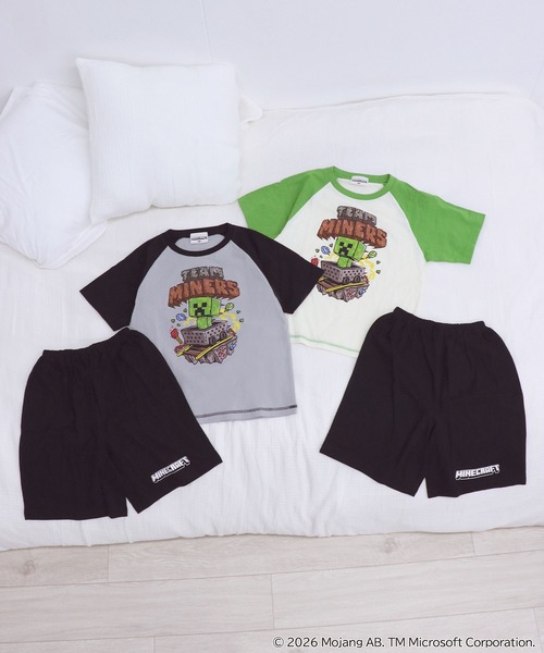 RUGGEDWORKS（ラゲッドワークス）の「《マインクラフト》 キッズ 半袖 ハーフパンツ パジャマ ルームウェア ラグラン（ルームウェア/パジャマ・キッズ・ブラック/グリーン・130/140/150）」の20枚目の写真