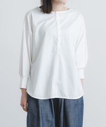 quadro | 60/2スーピマ度詰め天竺9分袖ヘンリーネックプルオーバー(Tシャツ/カットソー)