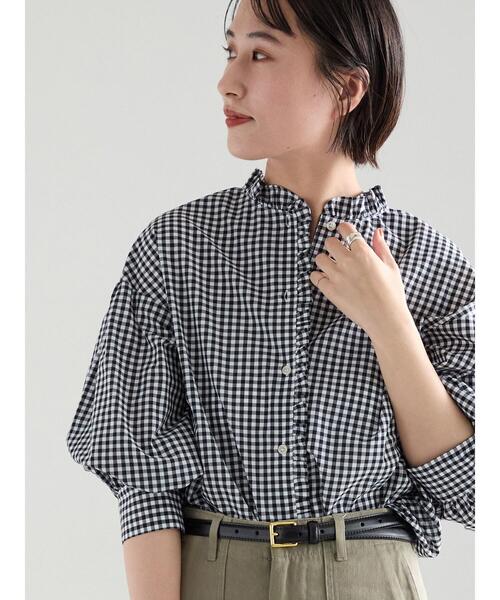 Te chichi(テチチ)の「パターンアソートスタンドフリルブラウス(シャツ/ブラウス・レディース・グリーン/ブラック/ラベンダー/オフホワイト・F)」の1枚目の写真