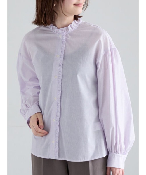 Te chichi(テチチ)の「パターンアソートスタンドフリルブラウス(シャツ/ブラウス・レディース・グリーン/ブラック/ラベンダー/オフホワイト・F)」の4枚目の写真