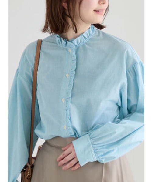 Te chichi(テチチ)の「パターンアソートスタンドフリルブラウス(シャツ/ブラウス・レディース・グリーン/ブラック/ラベンダー/オフホワイト・F)」の3枚目の写真