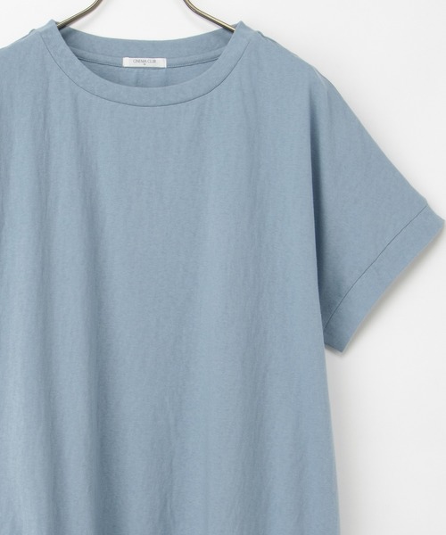 Honeys(ハニーズ)の「【ハニさら・接触冷感・UVカット・遮熱】裾ギャザーゆるTシャツ(Tシャツ/カットソー・レディース・ブラウン/レッド系その他/グレイッシュベージュ/サックスブルー/ブラック・L/M/S)」の4枚目の写真