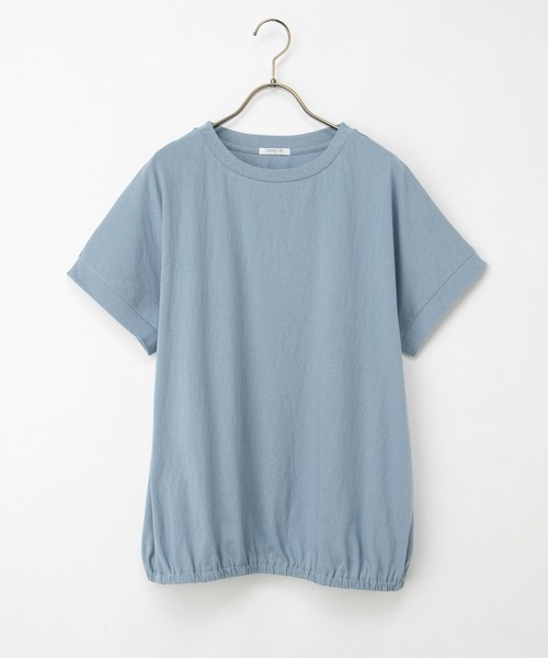 Honeys(ハニーズ)の「【ハニさら・接触冷感・UVカット・遮熱】裾ギャザーゆるTシャツ(Tシャツ/カットソー・レディース・ブラウン/レッド系その他/グレイッシュベージュ/サックスブルー/ブラック・L/M/S)」の22枚目の写真