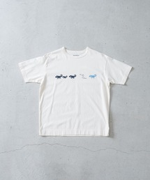 30/1度詰天竺プリントクルーT