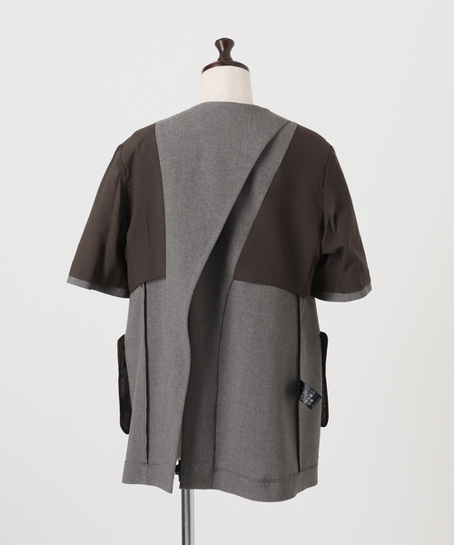 IENA(イエナ)の「《セットアップ対応》 トロピカルハーフジャケット(ノーカラージャケット・レディース・ブラウン・FREE)」の8枚目の写真