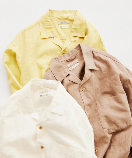 European Flax / ヨーロピアンフラックス 製品染め オープンカラー