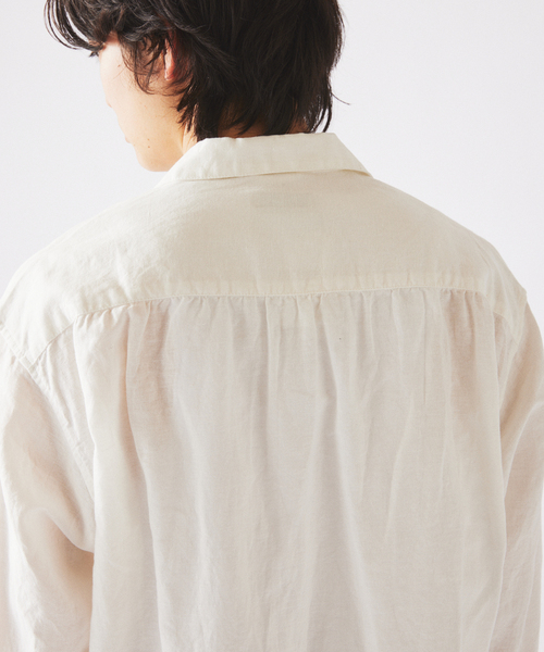 JOURNAL STANDARD relume(ジャーナルスタンダード レリューム)の「European Flax / ヨーロピアンフラックス 製品染め オープンカラーシャツ(シャツ/ブラウス・メンズ・ライトグレー/ホワイト/ピンク/ブルー系その他/イエロー・MEDIUM/LARGE)」の7枚目の写真