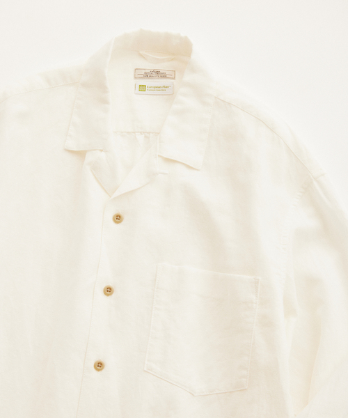 JOURNAL STANDARD relume(ジャーナルスタンダード レリューム)の「European Flax / ヨーロピアンフラックス 製品染め オープンカラーシャツ(シャツ/ブラウス・メンズ・ライトグレー/ホワイト/ピンク/ブルー系その他/イエロー・MEDIUM/LARGE)」の8枚目の写真