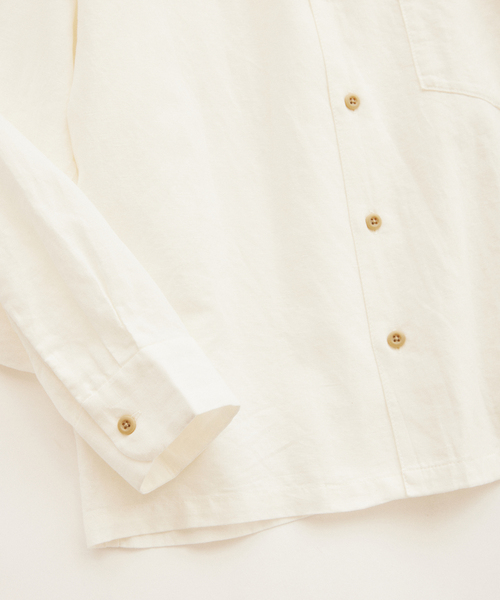 JOURNAL STANDARD relume(ジャーナルスタンダード レリューム)の「European Flax / ヨーロピアンフラックス 製品染め オープンカラーシャツ(シャツ/ブラウス・メンズ・ライトグレー/ホワイト/ピンク/ブルー系その他/イエロー・MEDIUM/LARGE)」の9枚目の写真