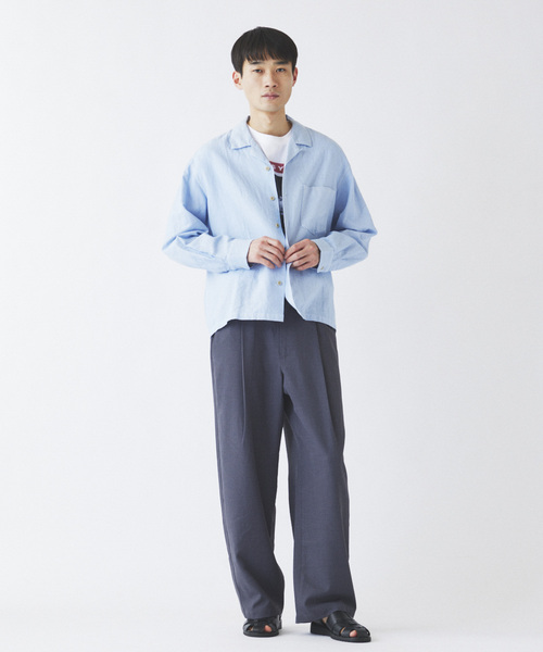 JOURNAL STANDARD relume(ジャーナルスタンダード レリューム)の「European Flax / ヨーロピアンフラックス 製品染め オープンカラーシャツ(シャツ/ブラウス・メンズ・ライトグレー/ホワイト/ピンク/ブルー系その他/イエロー・MEDIUM/LARGE)」の10枚目の写真