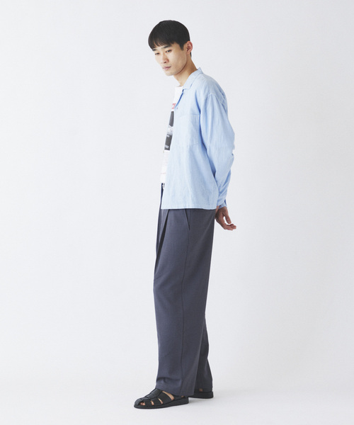 JOURNAL STANDARD relume(ジャーナルスタンダード レリューム)の「European Flax / ヨーロピアンフラックス 製品染め オープンカラーシャツ(シャツ/ブラウス・メンズ・ライトグレー/ホワイト/ピンク/ブルー系その他/イエロー・MEDIUM/LARGE)」の11枚目の写真