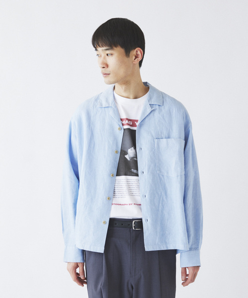 JOURNAL STANDARD relume(ジャーナルスタンダード レリューム)の「European Flax / ヨーロピアンフラックス 製品染め オープンカラーシャツ(シャツ/ブラウス・メンズ・ライトグレー/ホワイト/ピンク/ブルー系その他/イエロー・MEDIUM/LARGE)」の12枚目の写真