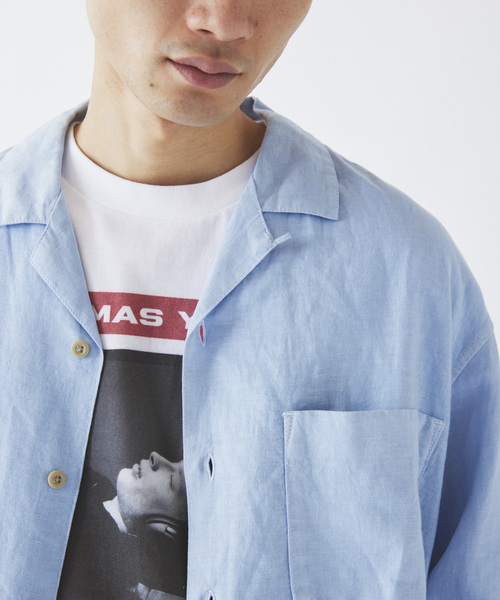 JOURNAL STANDARD relume(ジャーナルスタンダード レリューム)の「European Flax / ヨーロピアンフラックス 製品染め オープンカラーシャツ(シャツ/ブラウス・メンズ・ライトグレー/ホワイト/ピンク/ブルー系その他/イエロー・MEDIUM/LARGE)」の13枚目の写真