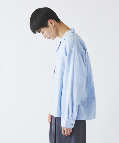 JOURNAL STANDARD relume(ジャーナルスタンダード レリューム)の「European Flax / ヨーロピアンフラックス 製品染め オープンカラーシャツ(シャツ/ブラウス・メンズ・ライトグレー/ホワイト/ピンク/ブルー系その他/イエロー・MEDIUM/LARGE)」の14枚目の写真