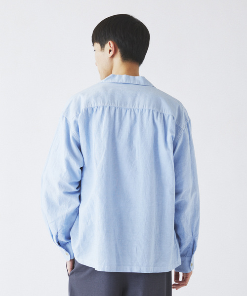 JOURNAL STANDARD relume(ジャーナルスタンダード レリューム)の「European Flax / ヨーロピアンフラックス 製品染め オープンカラーシャツ(シャツ/ブラウス・メンズ・ライトグレー/ホワイト/ピンク/ブルー系その他/イエロー・MEDIUM/LARGE)」の16枚目の写真