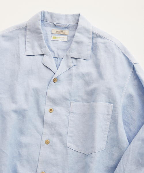 JOURNAL STANDARD relume(ジャーナルスタンダード レリューム)の「European Flax / ヨーロピアンフラックス 製品染め オープンカラーシャツ(シャツ/ブラウス・メンズ・ライトグレー/ホワイト/ピンク/ブルー系その他/イエロー・MEDIUM/LARGE)」の17枚目の写真