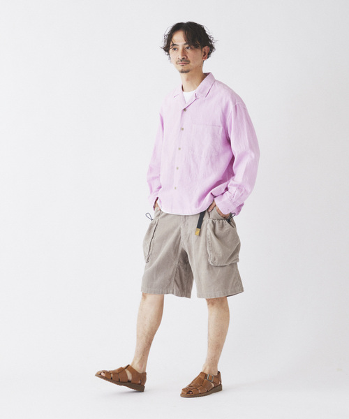 JOURNAL STANDARD relume(ジャーナルスタンダード レリューム)の「European Flax / ヨーロピアンフラックス 製品染め オープンカラーシャツ(シャツ/ブラウス・メンズ・ライトグレー/ホワイト/ピンク/ブルー系その他/イエロー・MEDIUM/LARGE)」の19枚目の写真