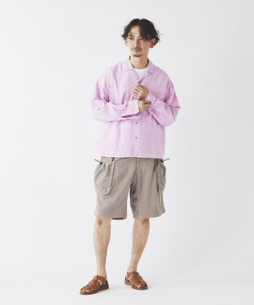 JOURNAL STANDARD relume(ジャーナルスタンダード レリューム)の「European Flax / ヨーロピアンフラックス 製品染め オープンカラーシャツ(シャツ/ブラウス・メンズ・ライトグレー/ホワイト/ピンク/ブルー系その他/イエロー・MEDIUM/LARGE)」の20枚目の写真