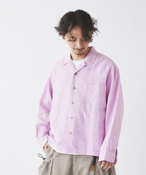 JOURNAL STANDARD relume(ジャーナルスタンダード レリューム)の「European Flax / ヨーロピアンフラックス 製品染め オープンカラーシャツ(シャツ/ブラウス・メンズ・ライトグレー/ホワイト/ピンク/ブルー系その他/イエロー・MEDIUM/LARGE)」の21枚目の写真