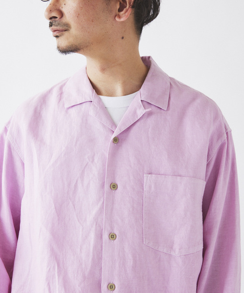 JOURNAL STANDARD relume(ジャーナルスタンダード レリューム)の「European Flax / ヨーロピアンフラックス 製品染め オープンカラーシャツ(シャツ/ブラウス・メンズ・ライトグレー/ホワイト/ピンク/ブルー系その他/イエロー・MEDIUM/LARGE)」の22枚目の写真