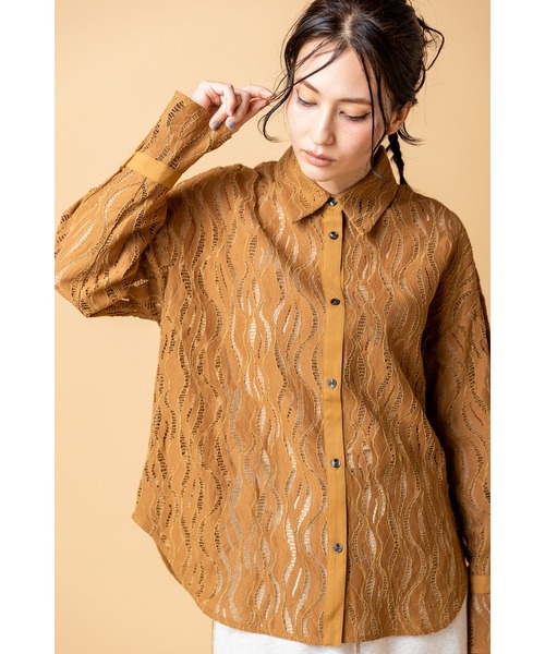 OSMOSIS(オズモーシス)の「レースブラウス(シャツ/ブラウス・レディース・アイボリー/ネイビー/ブラック/キャメル・ONE SIZE)」の15枚目の写真
