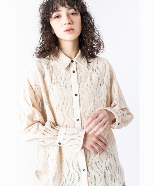 OSMOSIS(オズモーシス)の「レースブラウス(シャツ/ブラウス・レディース・アイボリー/ネイビー/ブラック/キャメル・ONE SIZE)」の22枚目の写真