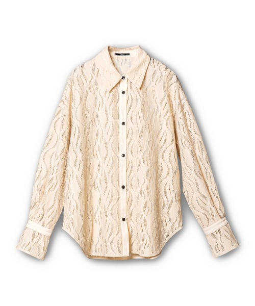 OSMOSIS(オズモーシス)の「レースブラウス(シャツ/ブラウス・レディース・アイボリー/ネイビー/ブラック/キャメル・ONE SIZE)」の9枚目の写真
