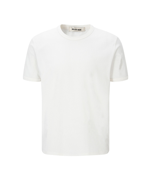BER DE NOIR(ベールドノワール)の「リブスリムコットンTシャツ (ホワイト)(Tシャツ/カットソー・メンズ・ホワイト・MEDIUM/LARGE)」の1枚目の写真