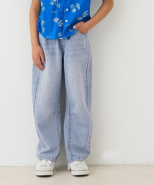 coca(coca)(コカ)の「キッズ デニムバレルレッグパンツ(デニムパンツ・キッズ・ライトブルー/ブルー・130/120/150/140)」の5枚目の写真
