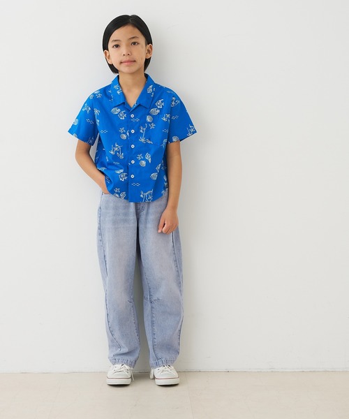 coca(coca)(コカ)の「キッズ デニムバレルレッグパンツ(デニムパンツ・キッズ・ライトブルー/ブルー・130/120/150/140)」の7枚目の写真