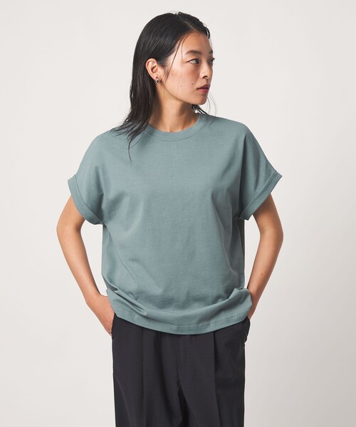 A DAY IN THE LIFE UNITED ARROWS（アデイインザライフユナイテッドアローズ）の「USAコットン イージーTシャツ ＜A DAY IN THE LIFE＞（Tシャツ/カットソー・レディース・オフホワイト/ネイビー/オレンジ/ダークグレー/ターコイズブルー系/その他1・M/S）」の4枚目の写真