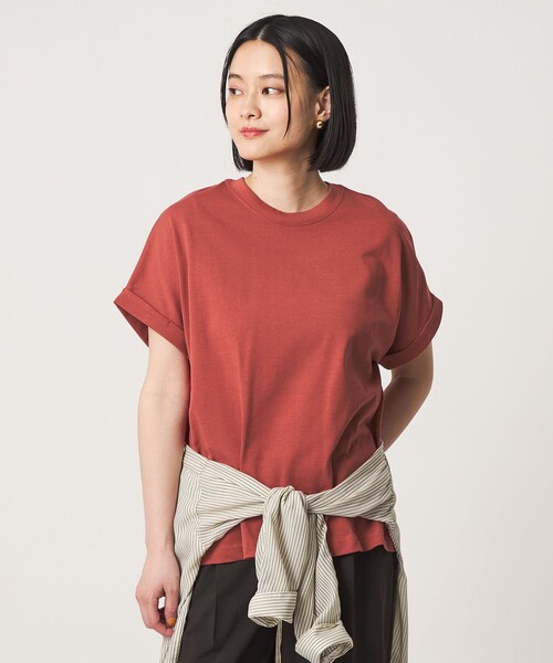 A DAY IN THE LIFE UNITED ARROWS（アデイインザライフユナイテッドアローズ）の「USAコットン イージーTシャツ ＜A DAY IN THE LIFE＞（Tシャツ/カットソー・レディース・オフホワイト/ネイビー/オレンジ/ダークグレー/ターコイズブルー系/その他1・M/S）」の5枚目の写真