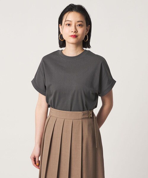 A DAY IN THE LIFE UNITED ARROWS（アデイインザライフユナイテッドアローズ）の「USAコットン イージーTシャツ ＜A DAY IN THE LIFE＞（Tシャツ/カットソー・レディース・オフホワイト/ネイビー/オレンジ/ダークグレー/ターコイズブルー系/その他1・M/S）」の2枚目の写真