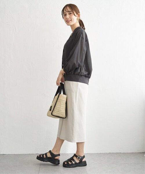 ikka（イッカ）の「シアー9分袖カーデブルゾン（ブルゾン・レディース・チャコール/アイボリー・L/M/S）」の19枚目の写真