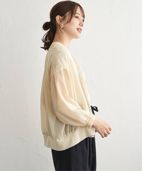 ikka（イッカ）の「シアー9分袖カーデブルゾン（ブルゾン・レディース・チャコール/アイボリー・L/M/S）」の21枚目の写真