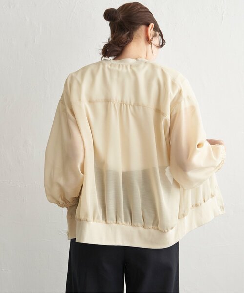 ikka（イッカ）の「シアー9分袖カーデブルゾン（ブルゾン・レディース・チャコール/アイボリー・L/M/S）」の22枚目の写真