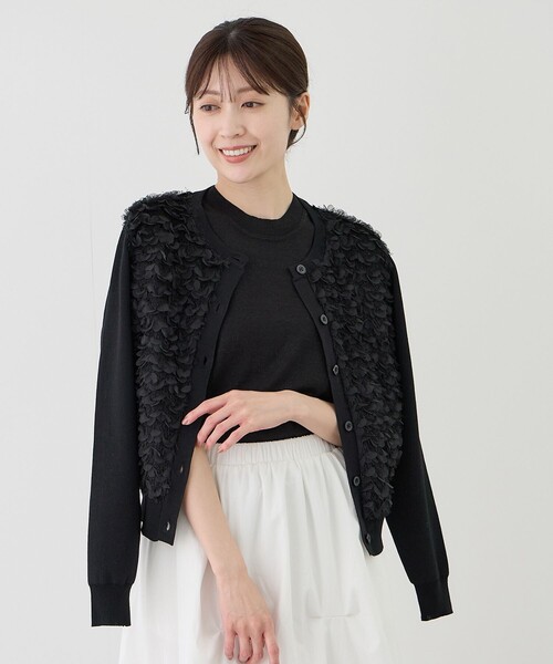 Jayro(ジャイロ)の「花モチーフカーディガン(カーディガン/ボレロ・レディース・ブラック・M)」の5枚目の写真