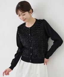 花モチーフカーディガン